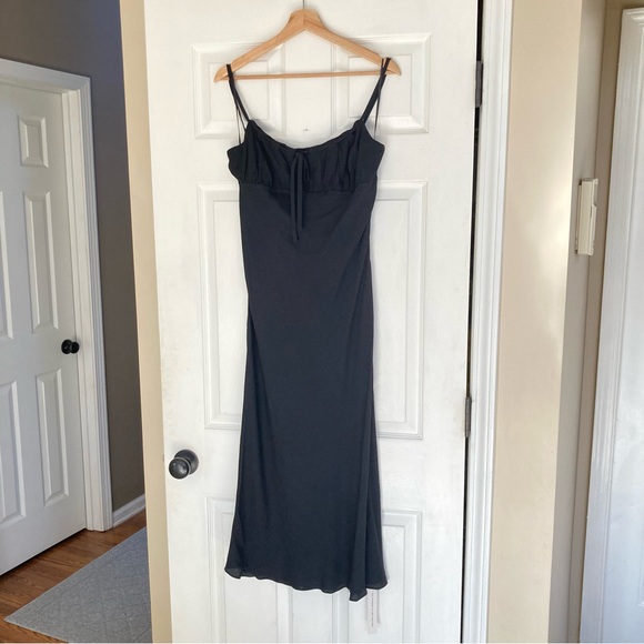 NWT Reformation Camira Dress Black Slip Midi, Size 12 - Picture 4 of 14